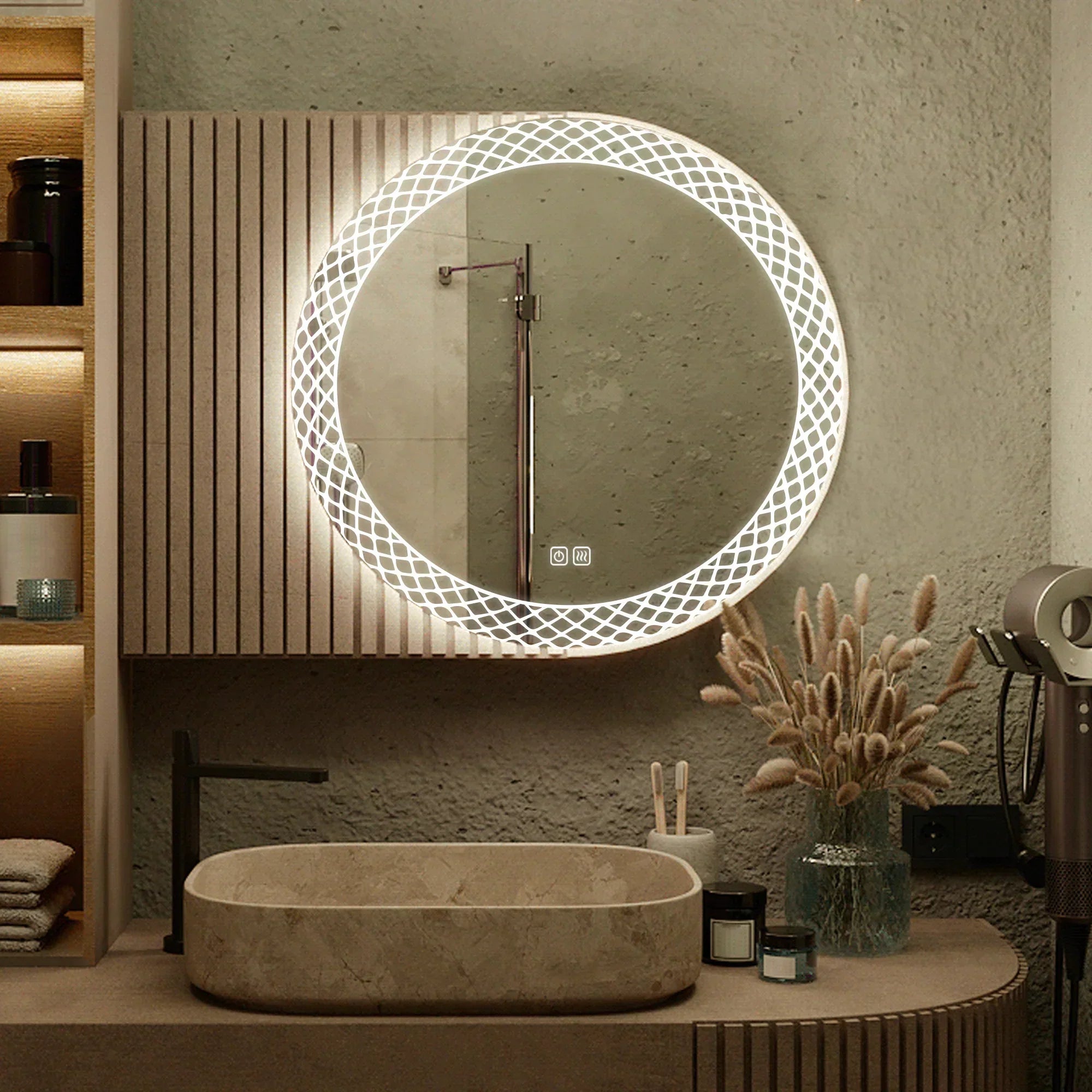 Round LED Mirror Living Room Ideas for Modern Spaces – LED Mirror World