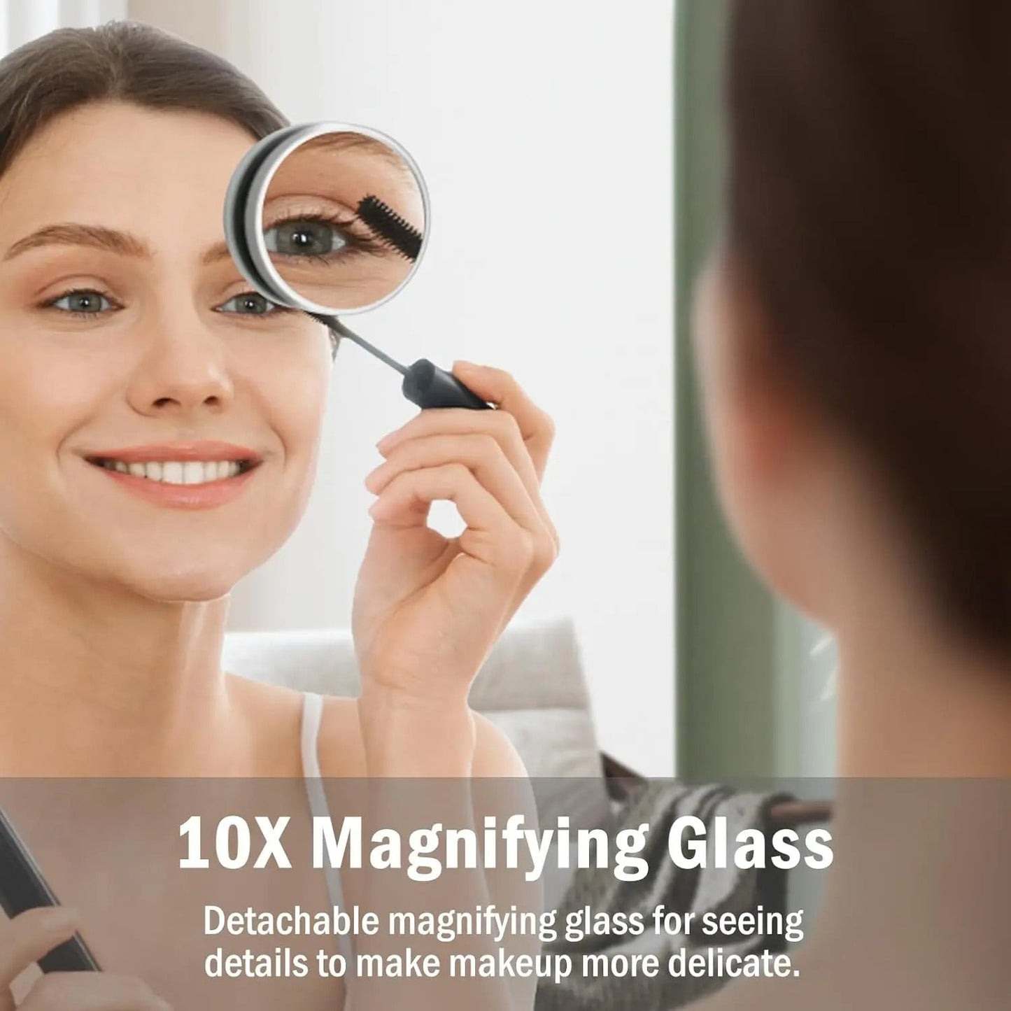 32"x24" Vanity Mirror with 18 Dimmable LED Bulbs – Large Hollywood Mirror 10X Magnified, 3 Color Modes & USB Charging Port - M004