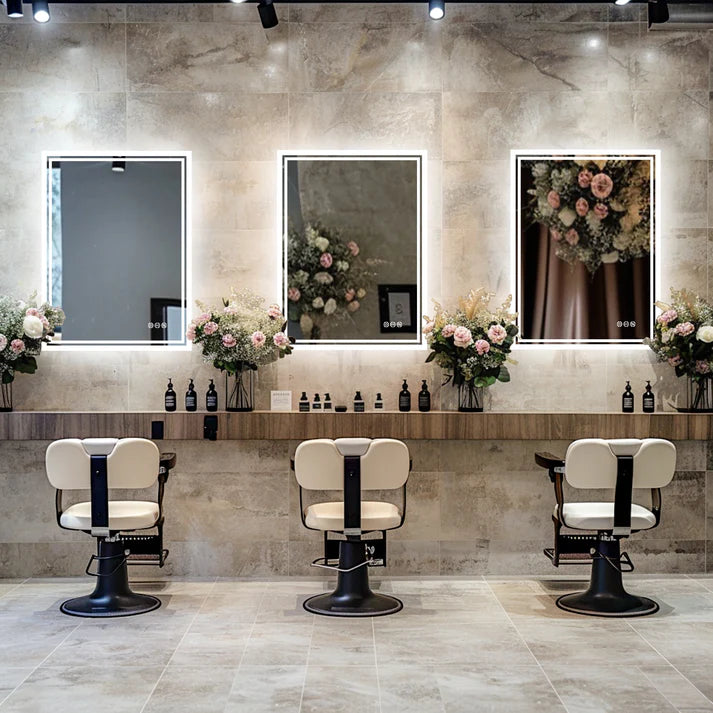 Backlit Rectangular Large LED Bathroom Vanity Mirror, Dimmable, Touch Control, Waterproof