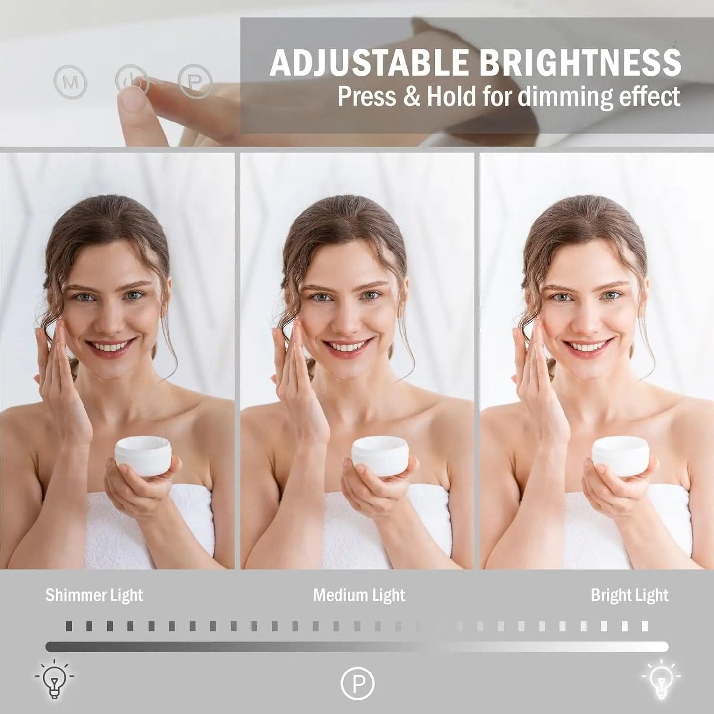 32"x24" Vanity Mirror with 18 Dimmable LED Bulbs – Large Hollywood Mirror 10X Magnified, 3 Color Modes & USB Charging Port - M004