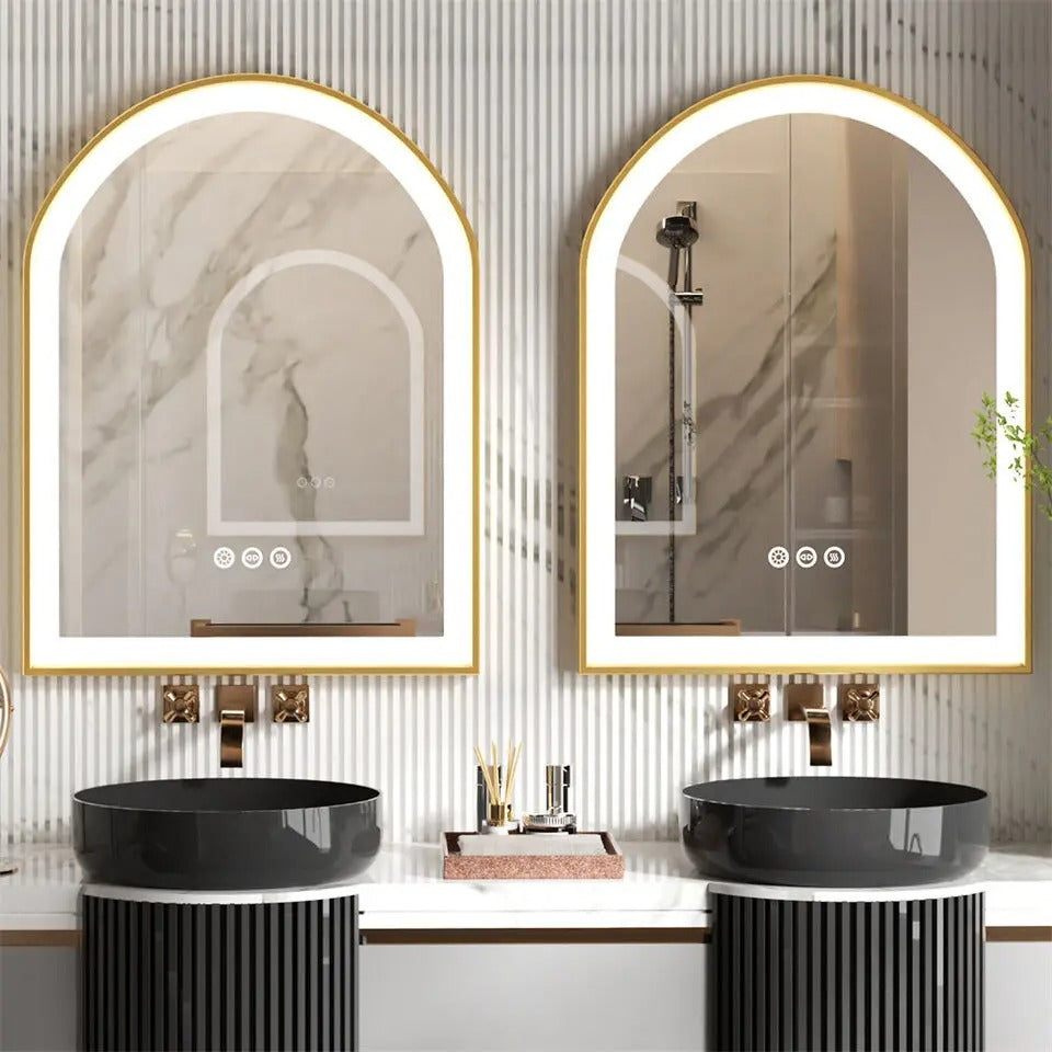 Gold Arch Mirror with Aluminum Frame