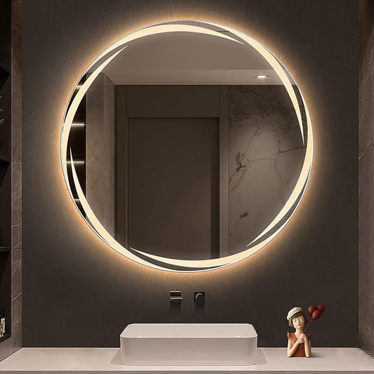 HaloGlow Round Backlit Bathroom Mirror With Anti-fog