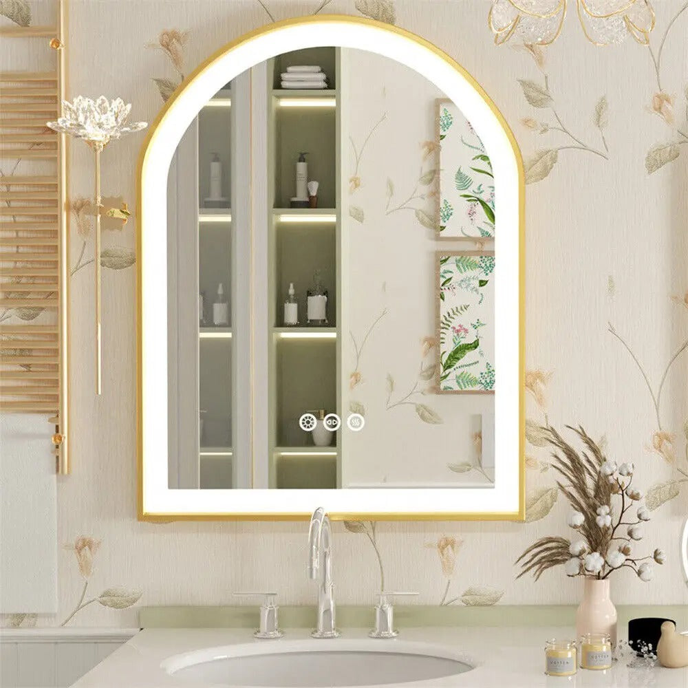 Gold Arch Mirror with Aluminum Frame
