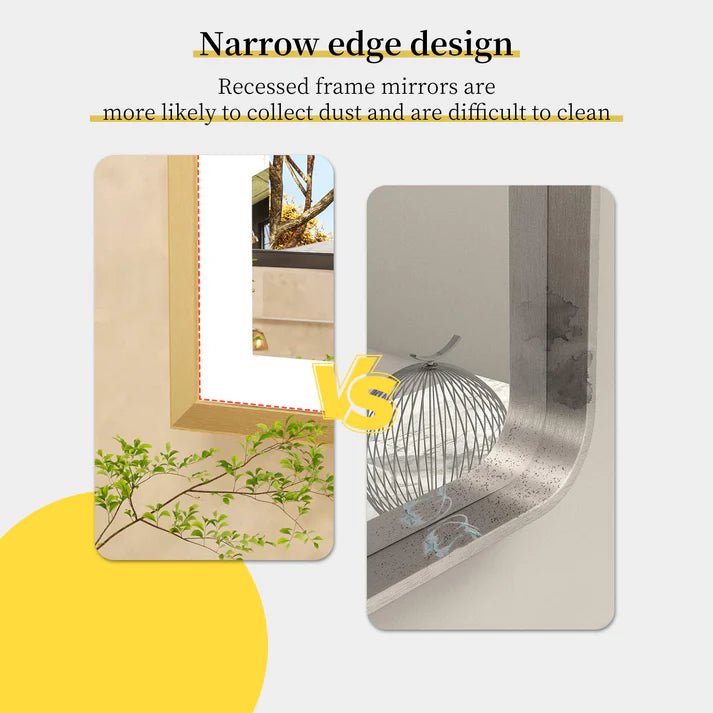 Front Light Rectangle Aluminum Alloy Frame Bath Mirror,Wall Mounted Lighted Vanity Mirror, Anti-Fog