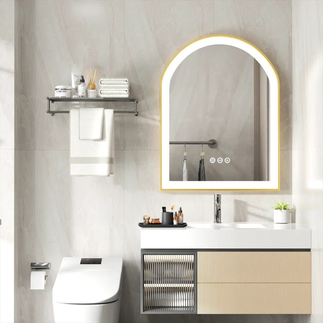 Gold Arch Mirror with Aluminum Frame