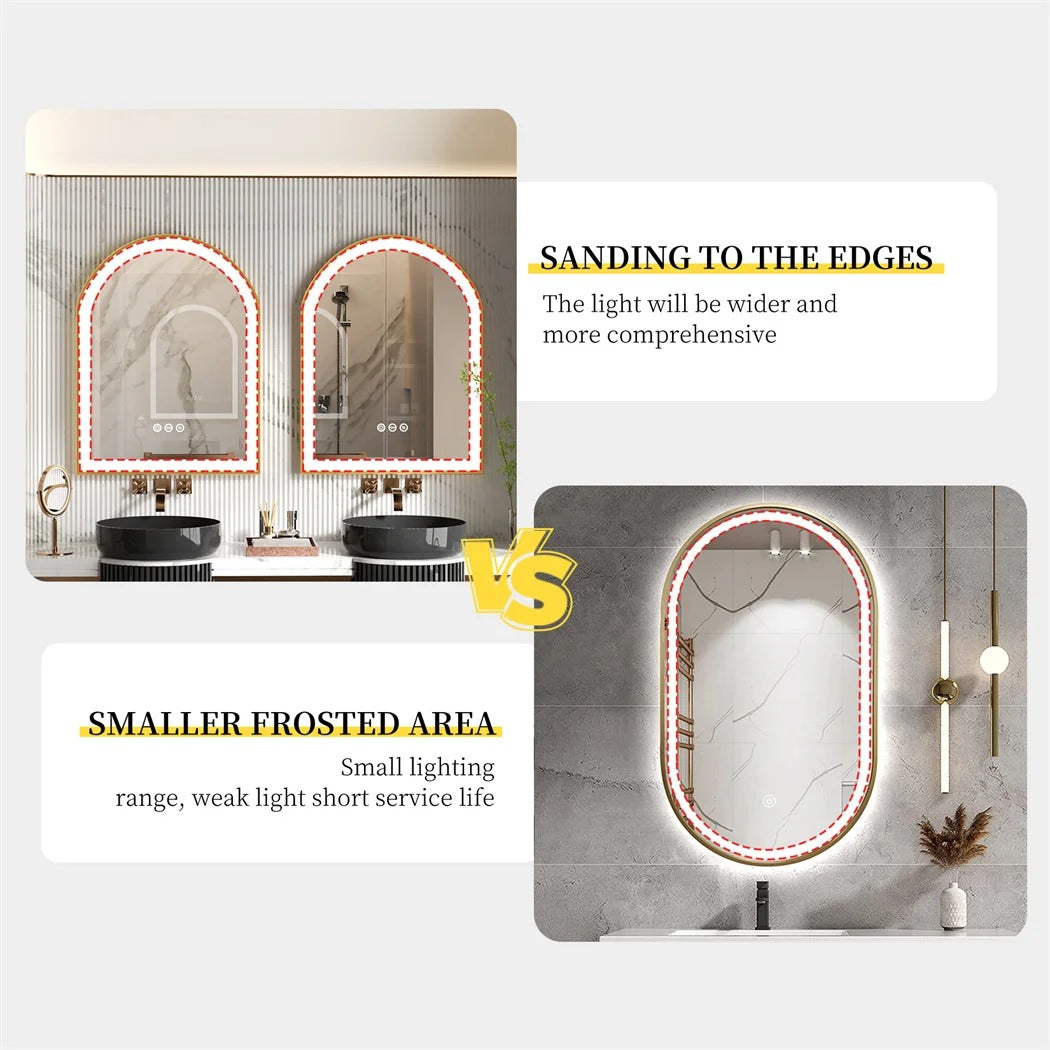Gold Arch Mirror with Aluminum Frame