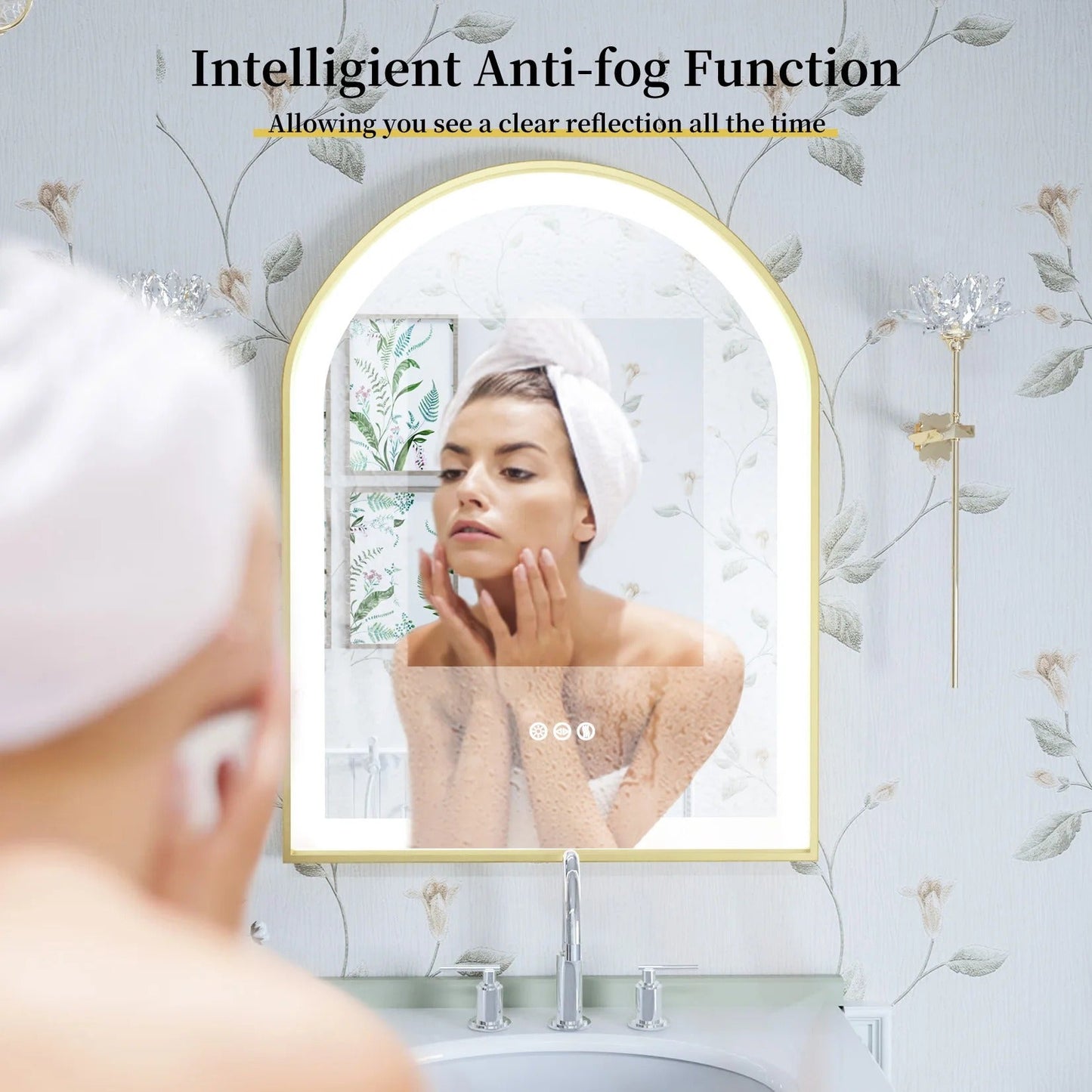 Gold Arch Mirror with Aluminum Frame