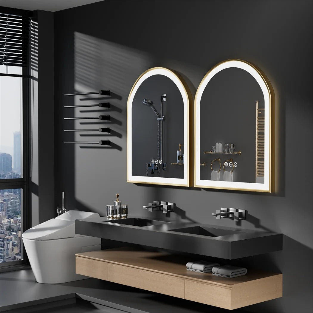 Gold Arch Mirror with Aluminum Frame