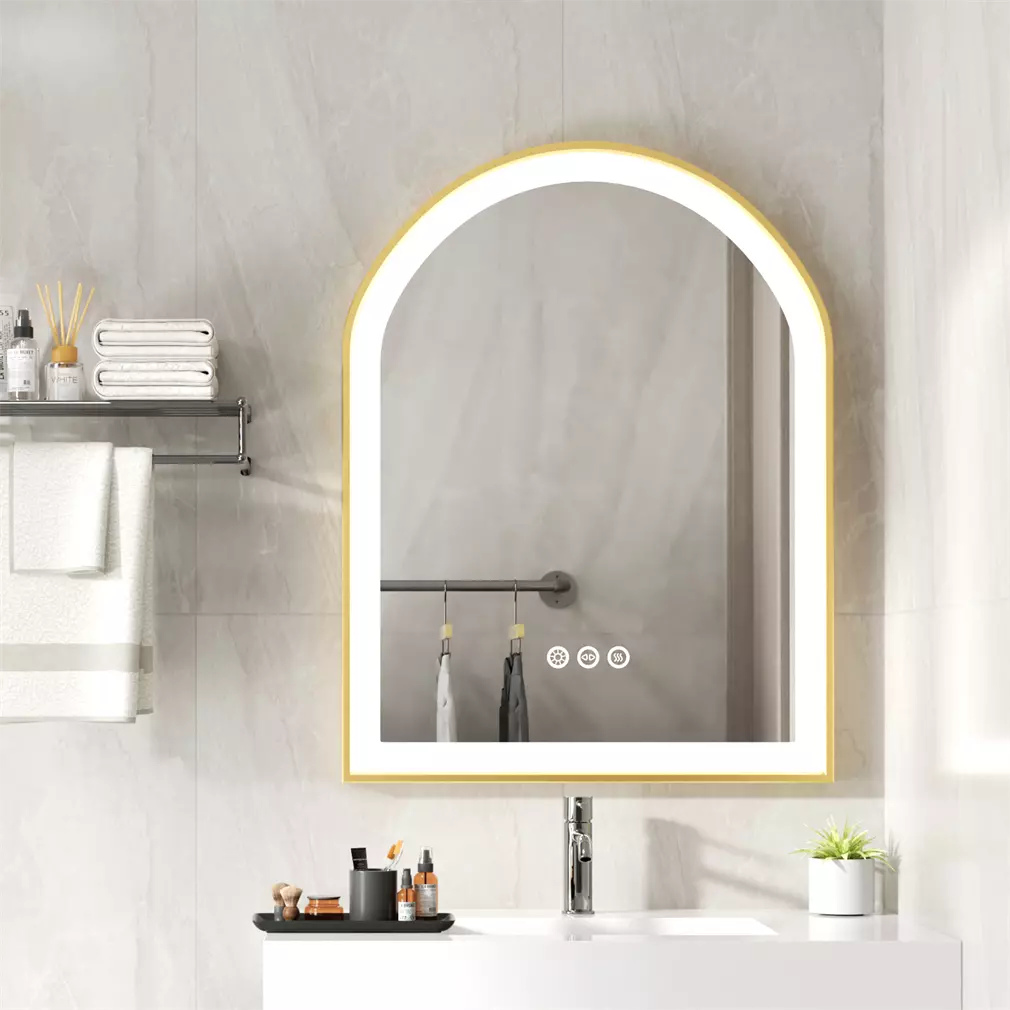 Gold Arch Mirror with Aluminum Frame