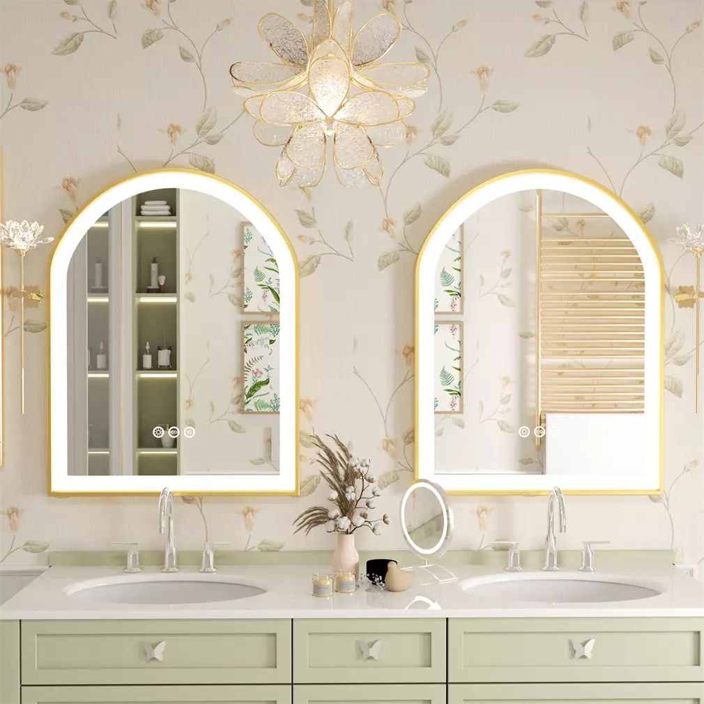 Gold Arch Mirror with Aluminum Frame