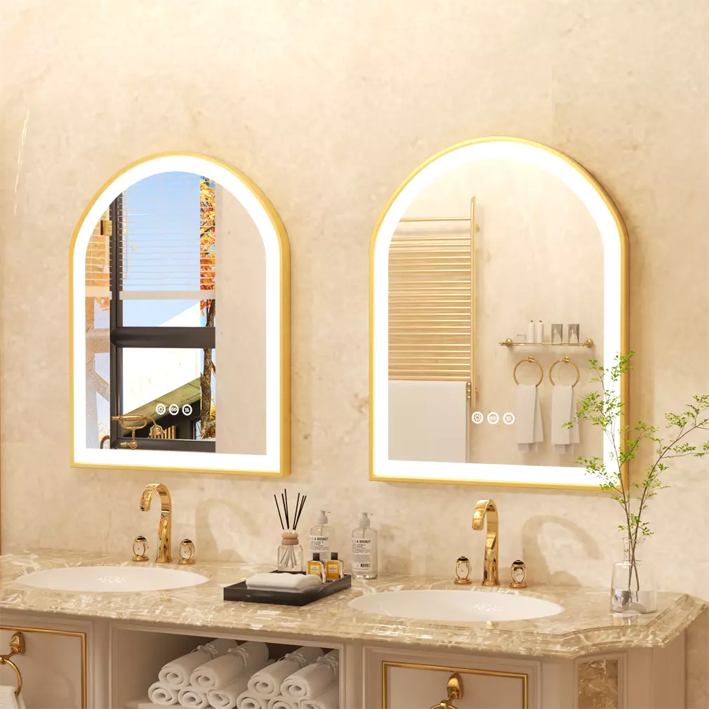 Gold Arch Mirror with Aluminum Frame