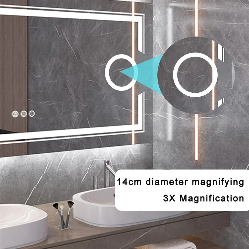 Extra Large Rectangle 120cm x 60cm Double lights Smart LED Bathroom Mirror with 3X Magnifier