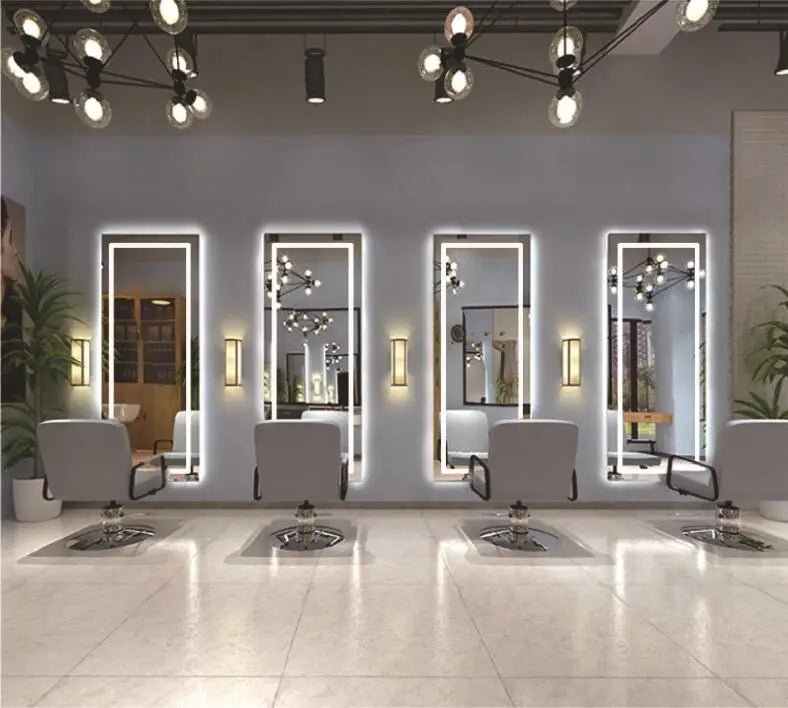 Large Rectangle Double Lights LED Bathroom Mirror Illuminated Dimmable Vanity Mirror with Anti-Fog, 3 Color