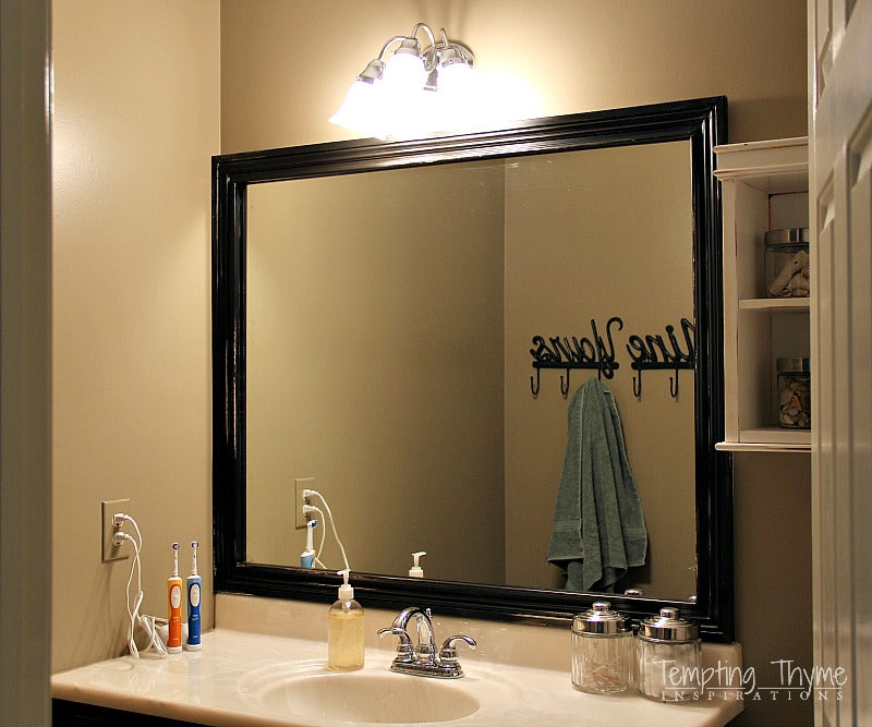 how to frame a bathroom mirror