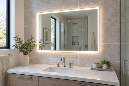Upgrading from plain mirror to LED mirror without retiling