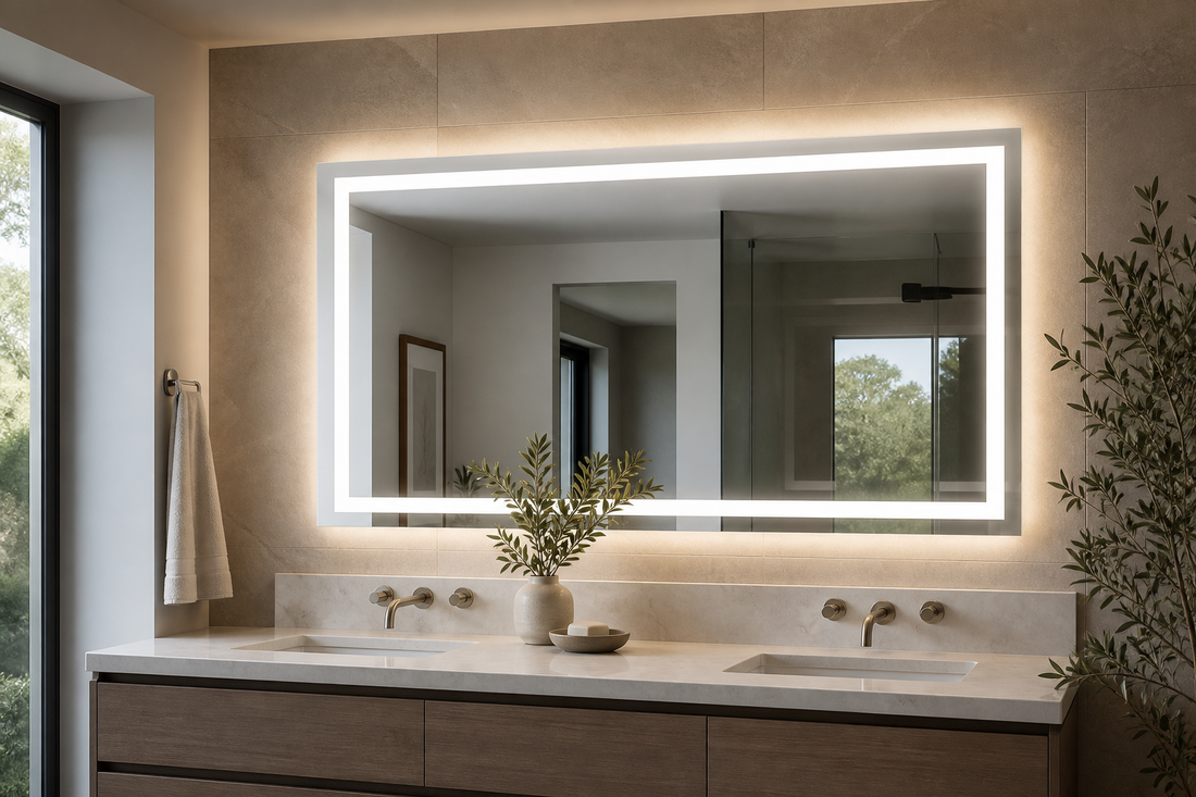 Frontlit and backlit LED bathroom mirrors compared