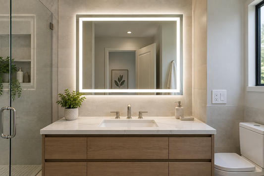 GFCI protection planning for an LED bathroom mirror