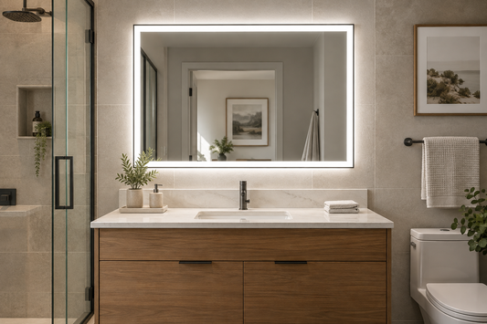 LED bathroom mirror brightness for daily grooming