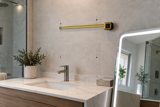 Measuring wall fixings before buying an LED mirror