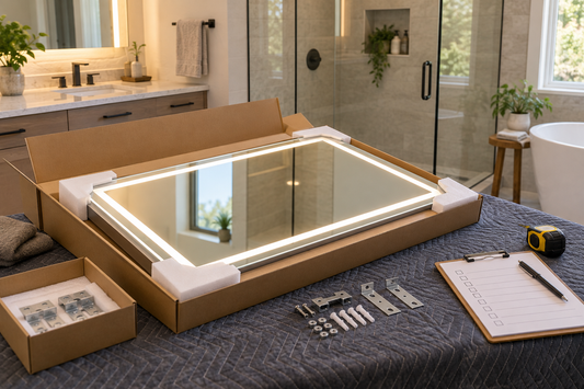 Checking a delivered LED mirror before installation