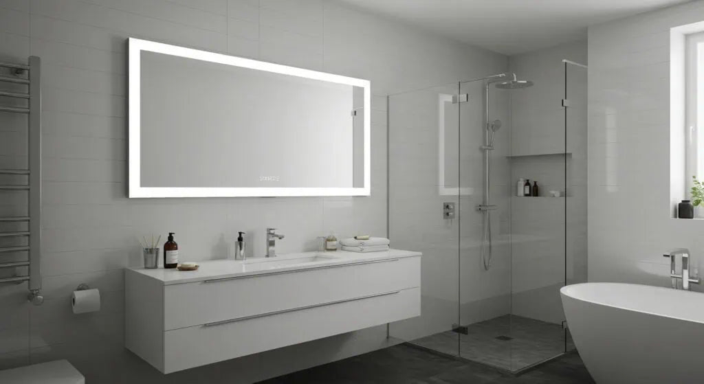 lighted bathroom mirror