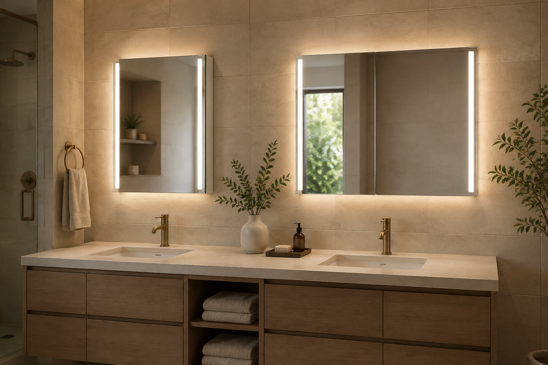 Single and double door LED medicine cabinets