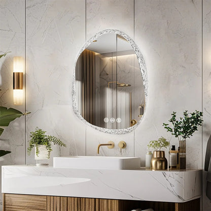 Unique Designed Frameless LED Backlit Bathroom Mirror, Irregular Shape LED Bathroom Mirror