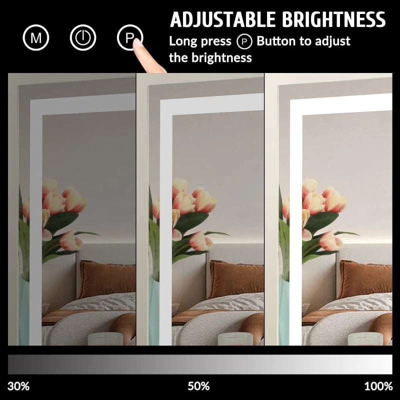 Round LED Vanity Mirror with Smart Touch, Dimmable 3-Light Modes & 360° Rotation for Bedroom