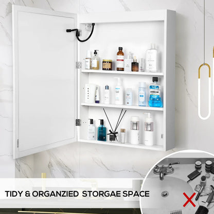 LED Mirror Bathroom Medicine Cabinet – Adjustable Storage, Defogger & 3-Color Dimmable Lighting, UC02