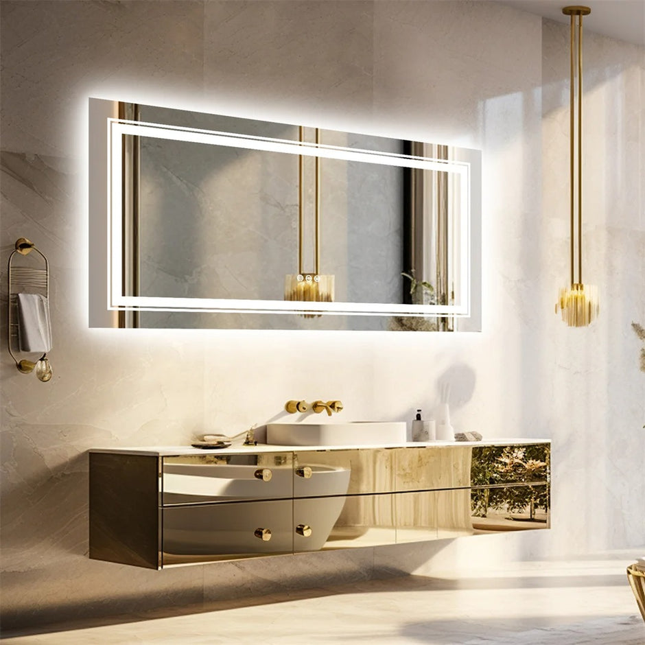 Rectangle LED Mirror – Bright, Elegant & Energy-Efficient – LED Mirror ...