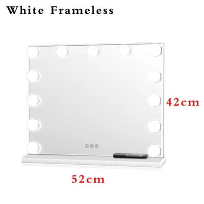 Large Hollywood Makeup Mirror with 17 LED Bulbs – 3 Color Modes for Dressing Table