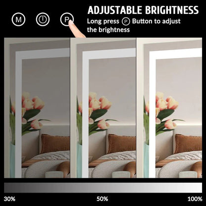 Large Vanity Makeup Mirror with Light – Detachable 15X Magnifier, 3 Color Modes, Touch Control & 360° Rotation