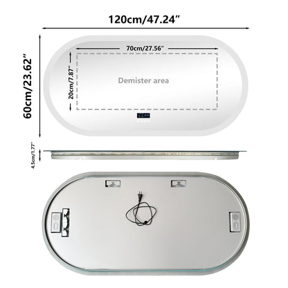 Oval LED Mirror with Bluetooth Speaker