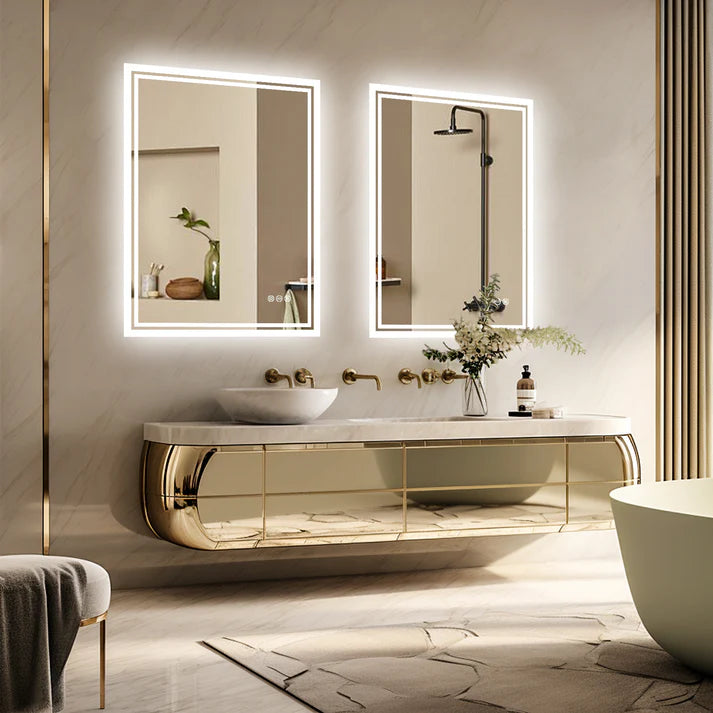 Backlit  Rectangular Large LED Bathroom Vanity Mirror, Dimmable, Touch Control, Waterproof