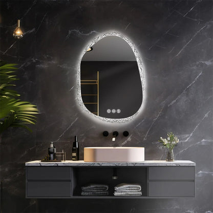 Unique Designed Frameless LED Backlit Bathroom Mirror, Irregular Shape LED Bathroom Mirror