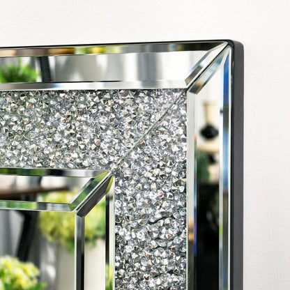 Full-Length Wall Mirror with RGB LED Lights – Decorative Rectangle Large 48x24" Vanity Mirror for Bathroom, Living Room & Cloakroom
