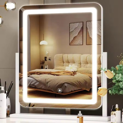 Lighted Makeup Mirror, Hollywood Vanity Mirror with Lights, Three Color Lighting Modes, and 5X Magnification Mirror, Smart Touch - M012