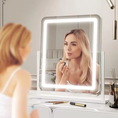 Lighted Makeup Mirror, Hollywood Vanity Mirror with Lights, Three Color Lighting Modes, and 5X Magnification Mirror, Smart Touch - M012