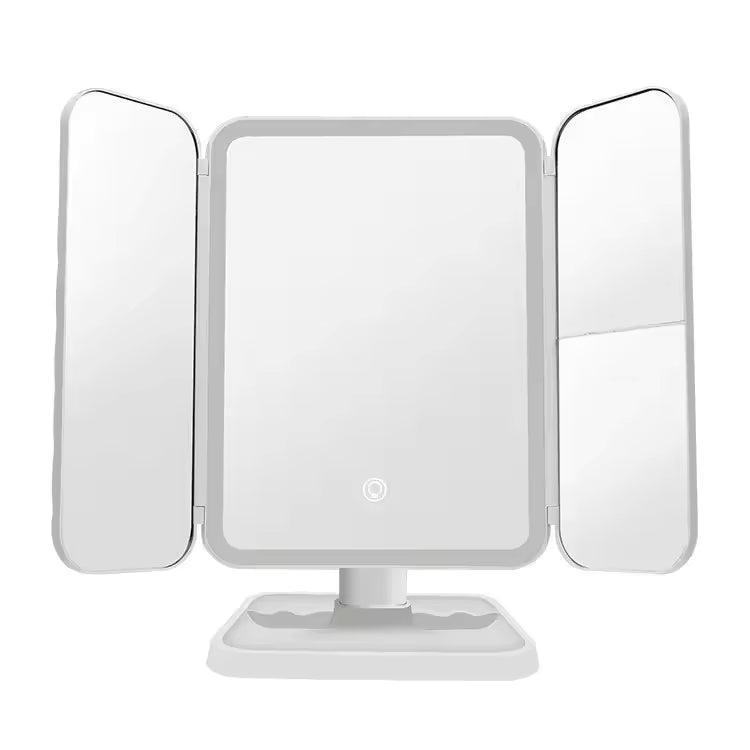 Trifold Makeup Mirror LED Lights Dorm Dressing Mirror Beauty Light up your fill light with Smart Complementary Makeup Mirror - M013