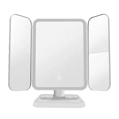 Trifold Makeup Mirror LED Lights Dorm Dressing Mirror Beauty Light up your fill light with Smart Complementary Makeup Mirror - M013