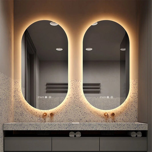 Backlit Light Arched Oval Large LED Makeup Bathroom Smart Mirrors