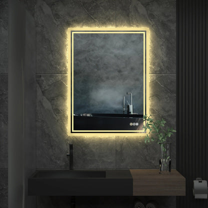 Backlit  Rectangular Large LED Bathroom Vanity Mirror, Dimmable, Touch Control, Waterproof
